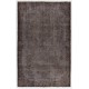 Gray Color Overdyed Handmade Vintage Turkish Rug