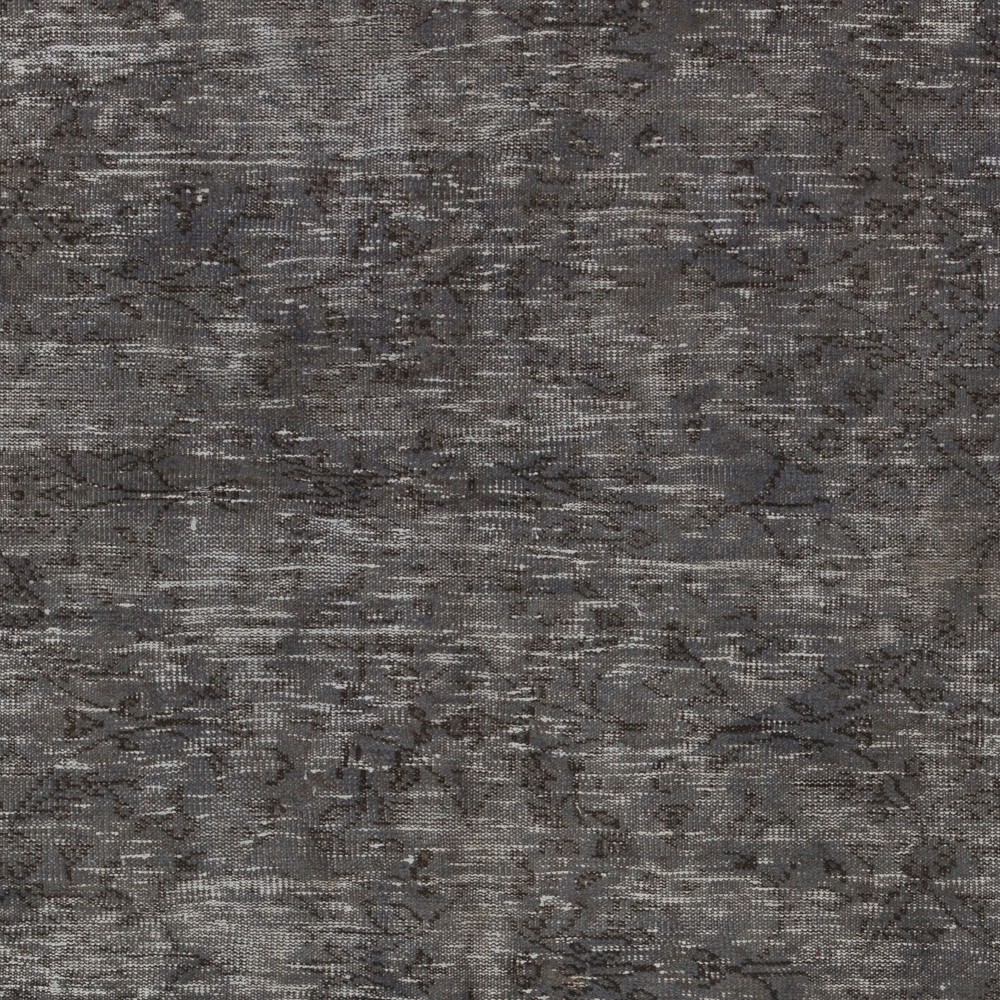 Distressed Vintage Handmade Turkish Rug Over-dyed in Gray Colors