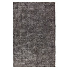 Distressed Vintage Handmade Turkish Rug Over-dyed in Gray Colors