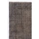 Gray Color Overdyed Handmade Vintage Turkish Rug