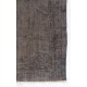 Gray Color OVERDYED Handmade Vintage Turkish Rug