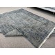 Gray Color Overdyed Handmade Vintage Turkish Rug