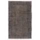 Gray Color OVERDYED Handmade Vintage Turkish Rug