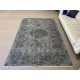 Upcycled Handmade Turkish Area Rug. Modern Gray Overdyed Wool Carpet