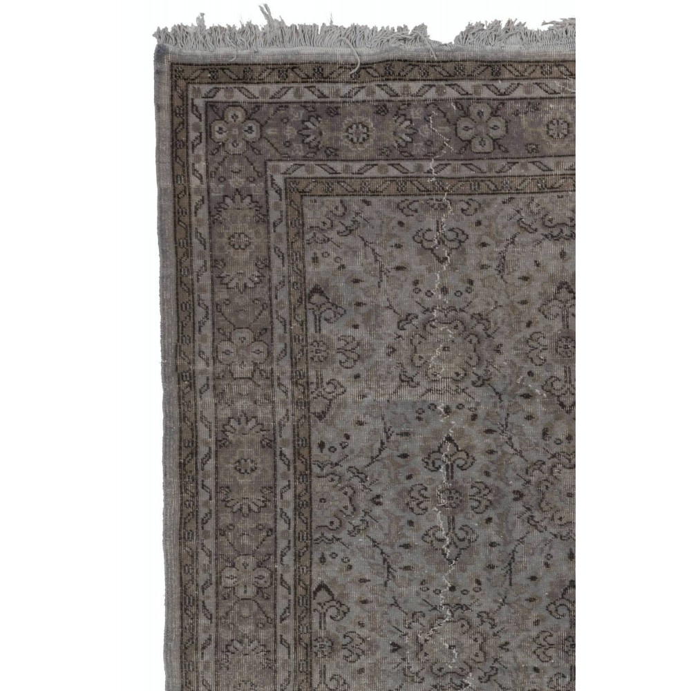 Contemporary Handmade Turkish Area Rug in Gray Color