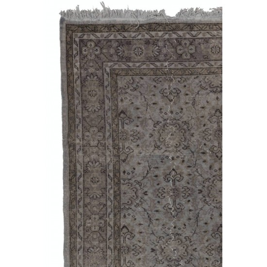 Gray Color OVERDYED Handmade Vintage Turkish Rug Gray Color OVERDYED Handmade Vintage Turkish Rug