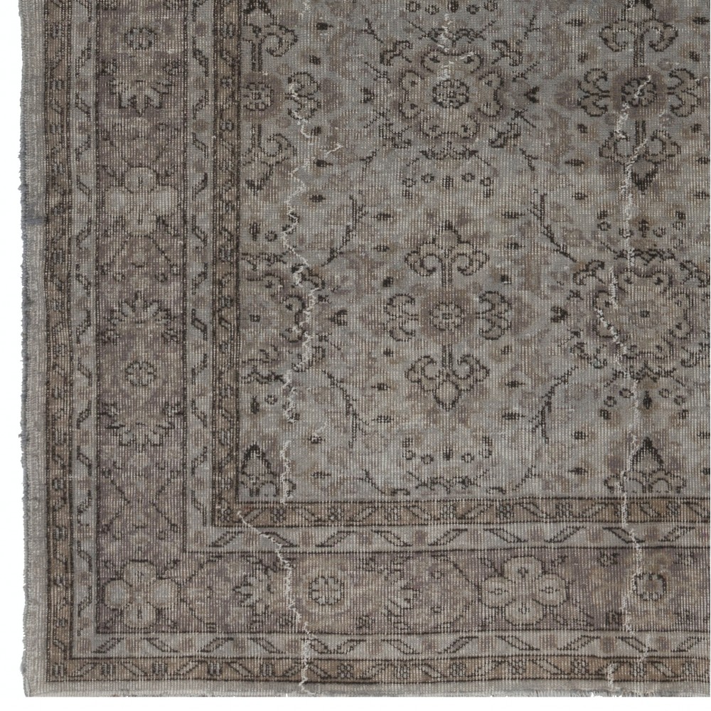 Contemporary Handmade Turkish Area Rug in Gray Color