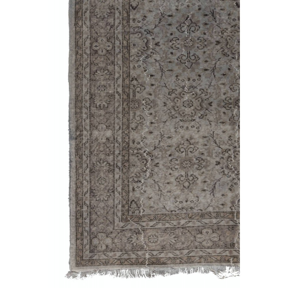 Contemporary Handmade Turkish Area Rug in Gray Color
