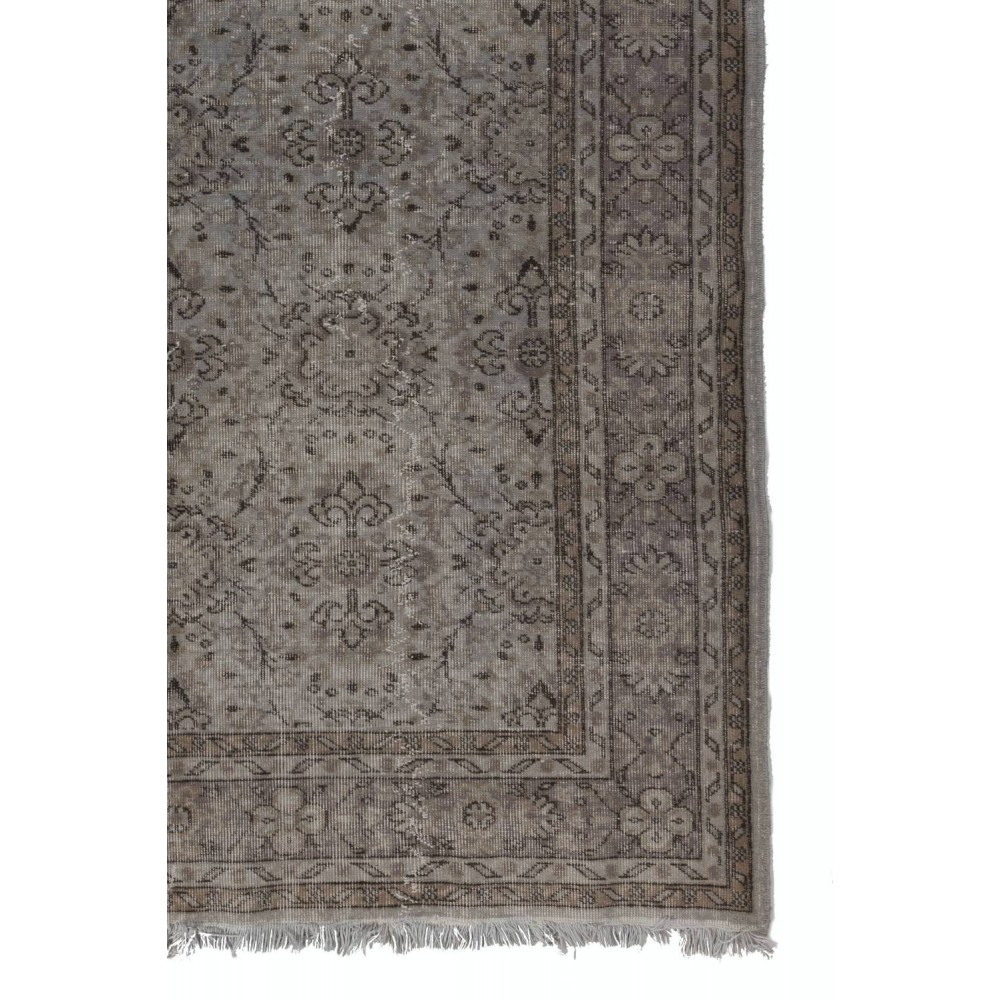 Contemporary Handmade Turkish Area Rug in Gray Color