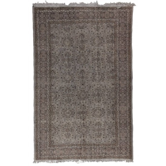 Gray Color OVERDYED Handmade Vintage Turkish Rug