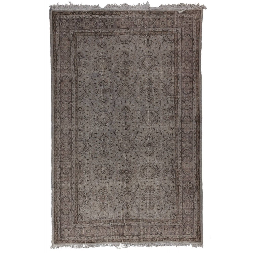 Contemporary Handmade Turkish Area Rug in Gray Color