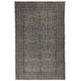 Contemporary Handmade Turkish Area Rug in Gray Color
