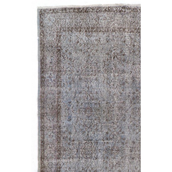 Gray Color OVERDYED Handmade Vintage Turkish Rug. Great 4 Modern Interiors