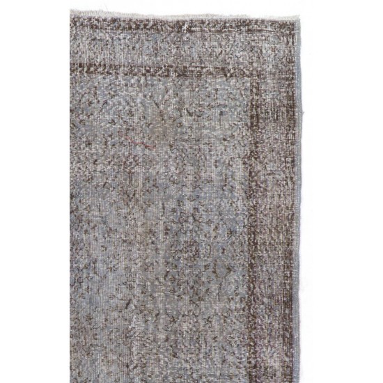 Gray Color OVERDYED Handmade Vintage Turkish Rug. Great 4 Modern Interiors