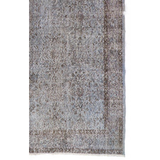 Gray Color OVERDYED Handmade Vintage Turkish Rug. Great 4 Modern Interiors