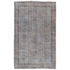 Contemporary Handmade Turkish Area Rug in Gray Color