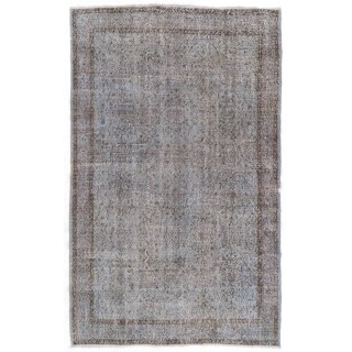Contemporary Handmade Turkish Area Rug in Gray Color