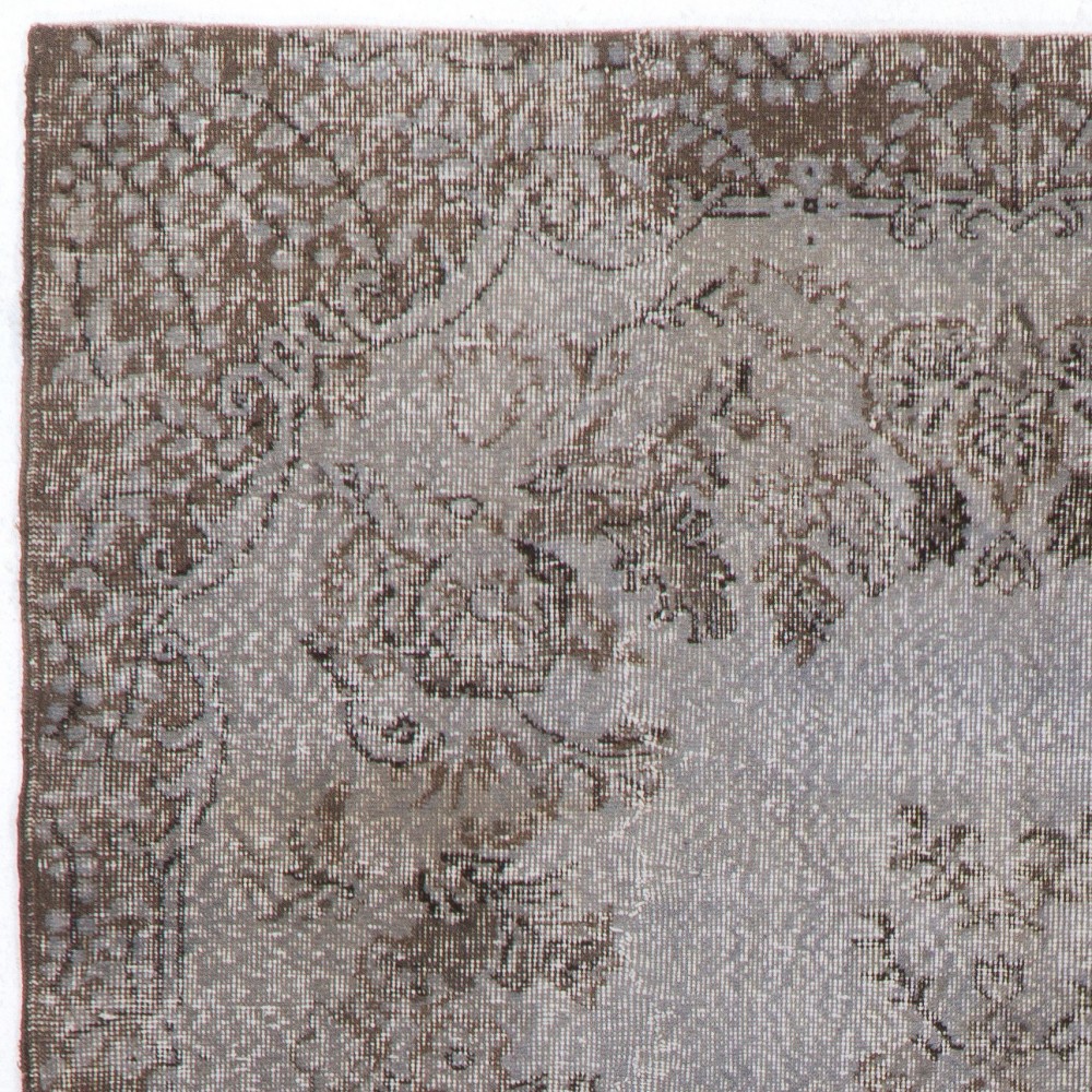 Contemporary Handmade Turkish Area Rug in Gray Color