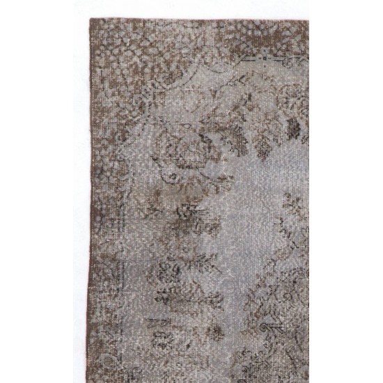 Gray Color OVERDYED Handmade Vintage Turkish Rug. Great 4 Modern Interiors