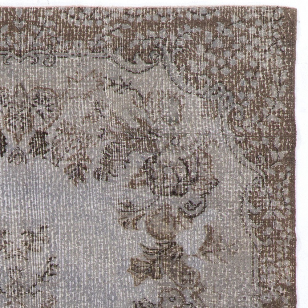 Contemporary Handmade Turkish Area Rug in Gray Color