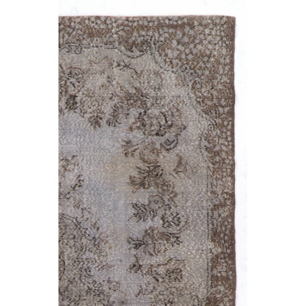 Contemporary Handmade Turkish Area Rug in Gray Color