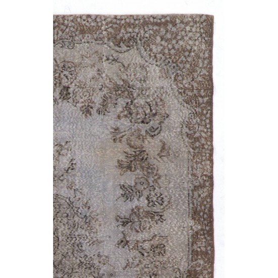 Gray Color OVERDYED Handmade Vintage Turkish Rug. Great 4 Modern Interiors