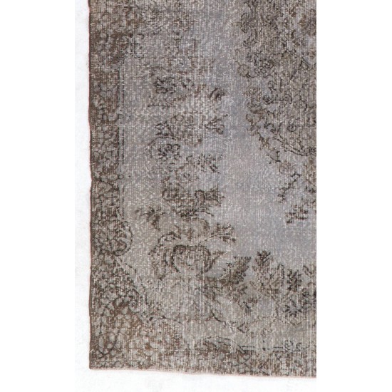 Gray Color OVERDYED Handmade Vintage Turkish Rug. Great 4 Modern Interiors