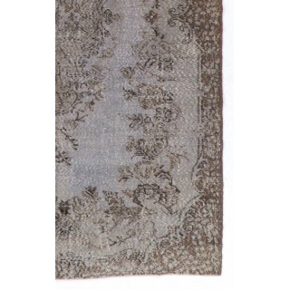 Contemporary Handmade Turkish Area Rug in Gray Color
