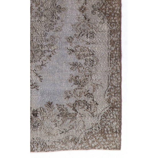 Gray Color OVERDYED Handmade Vintage Turkish Rug. Great 4 Modern Interiors