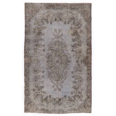 Contemporary Handmade Turkish Area Rug in Gray Color