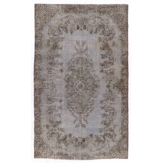 Contemporary Handmade Turkish Area Rug in Gray Color