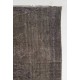 Gray Color Overdyed Handmade Vintage Turkish Rug