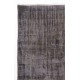 Distressed Vintage Handmade Turkish Rug Over-dyed in Gray Color. Woolen Floor Covering