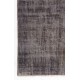 Distressed Vintage Handmade Turkish Rug Over-dyed in Gray Color. Woolen Floor Covering