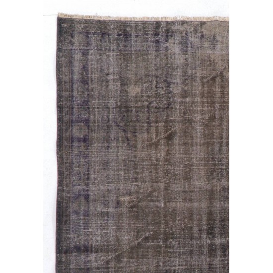 Gray Color OVERDYED Handmade Vintage Turkish Rug