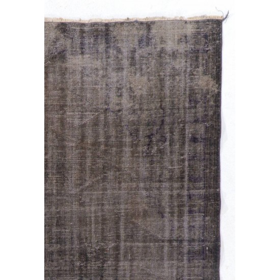 Gray Color OVERDYED Handmade Vintage Turkish Rug