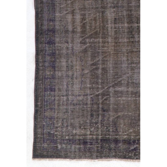 Gray Color OVERDYED Handmade Vintage Turkish Rug Gray Color OVERDYED Handmade Vintage Turkish Rug