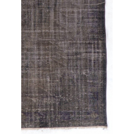 Gray Color OVERDYED Handmade Vintage Turkish Rug