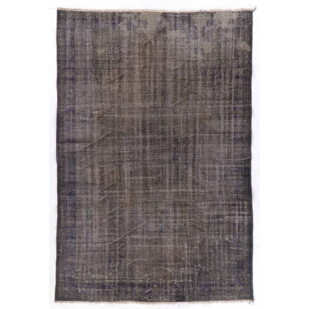 Contemporary Handmade Turkish Area Rug in Gray Color