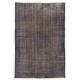 Gray Color OVERDYED Handmade Vintage Turkish Rug