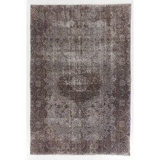 Contemporary Handmade Turkish Area Rug in Gray Color
