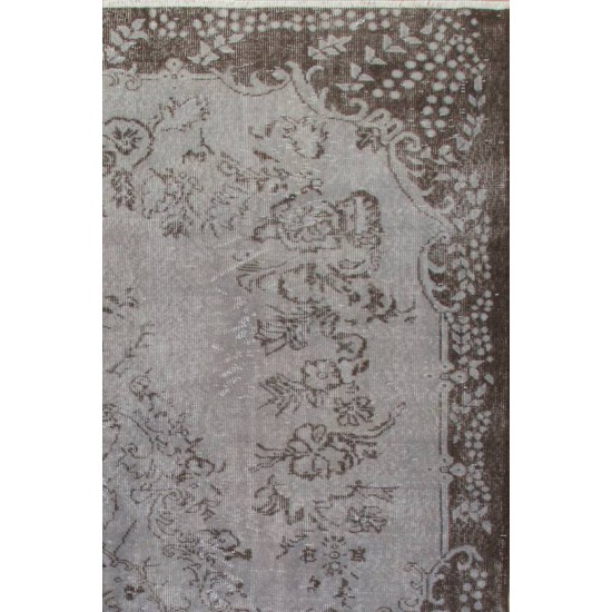 Gray Color OVERDYED Handmade Vintage Turkish Rug Gray Color OVERDYED Handmade Vintage Turkish Rug