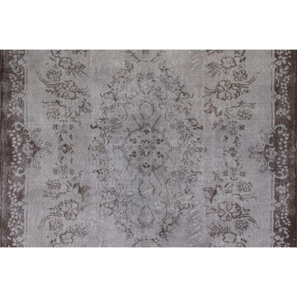 Contemporary Hand Knotted Turkish Wool Area Rug in Gray Color
