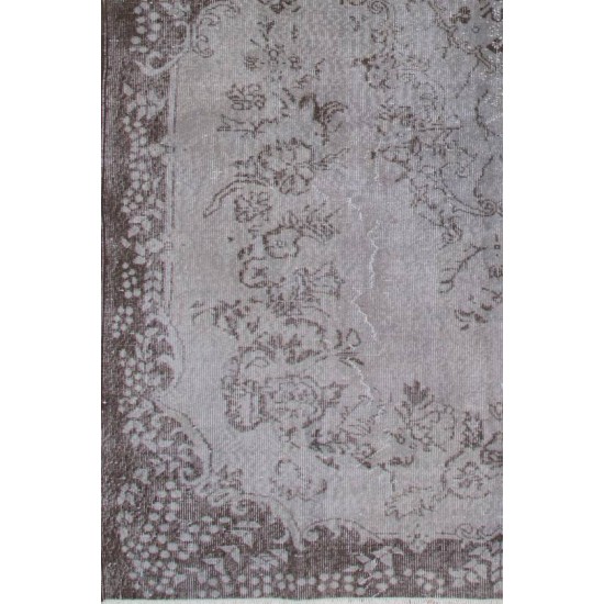 Gray Color OVERDYED Handmade Vintage Turkish Rug Gray Color OVERDYED Handmade Vintage Turkish Rug