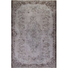 Contemporary Hand Knotted Turkish Wool Area Rug in Gray Color