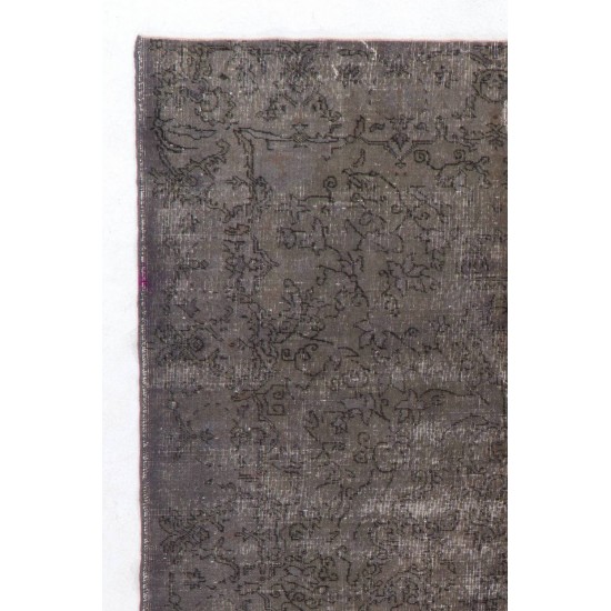 Gray Color OVERDYED Handmade Vintage Turkish Rug