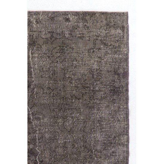 Gray Color OVERDYED Handmade Vintage Turkish Rug