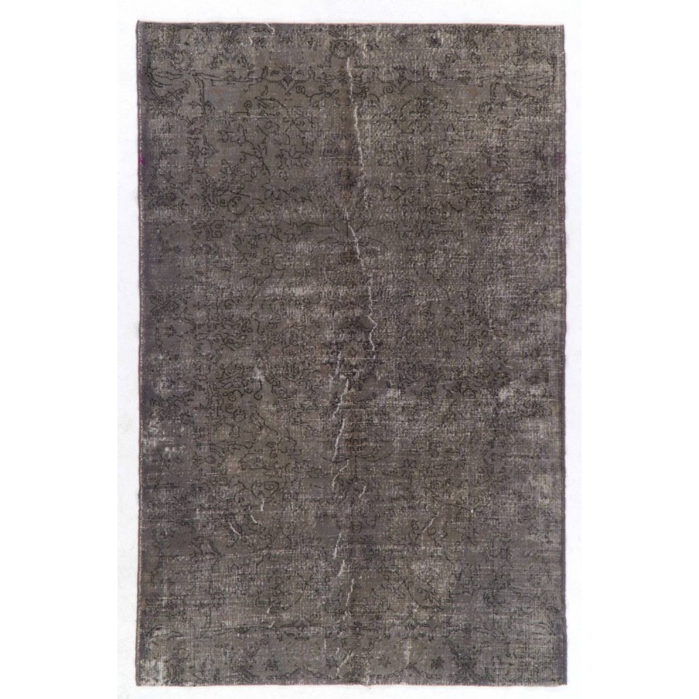 Contemporary Handmade Turkish Area Rug in Gray Color