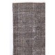 Vintage Distressed Anatolian Rug Overdyed in Gray Color