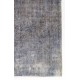 Vintage Distressed Floral Design Anatolian Rug Overdyed in Gray Color